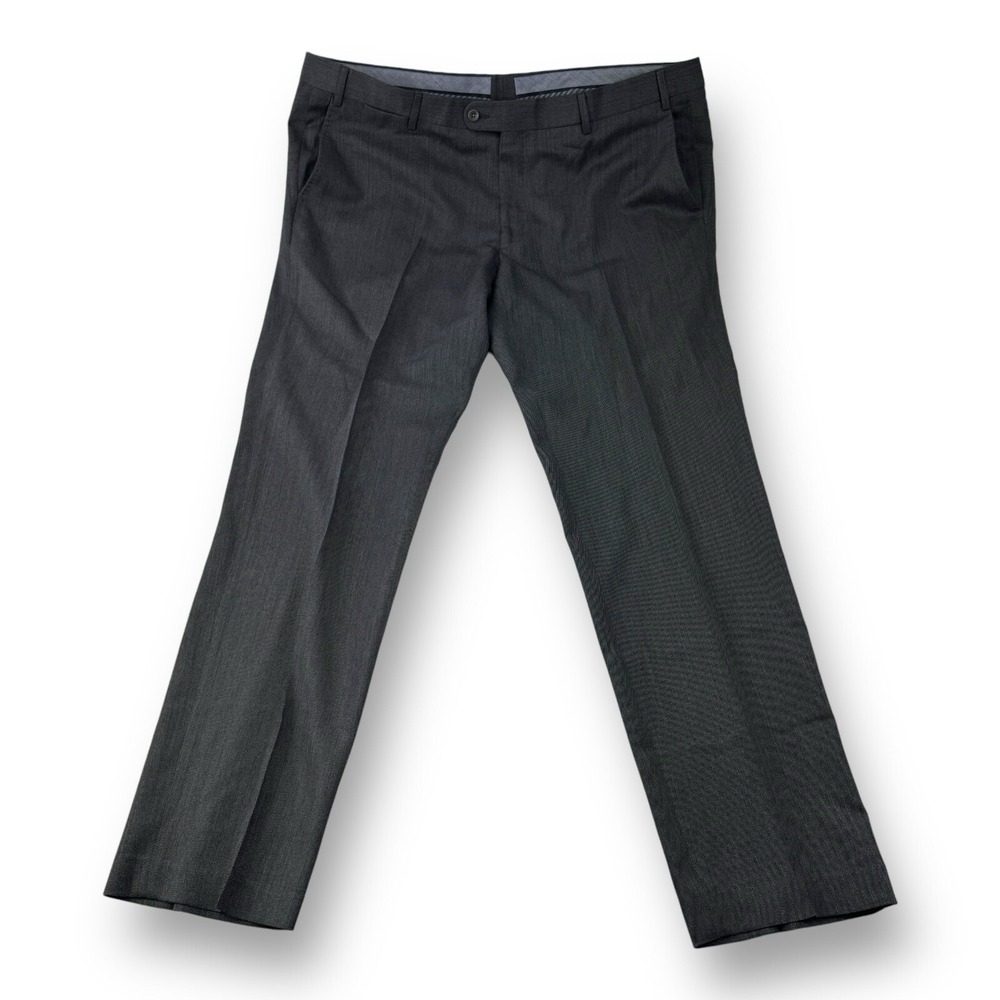 6 East Flat Front Reda Flexo Wool Lyocell Dress Pants Gray Men's Size 42x32
